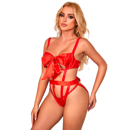SUBBLIME - 954468 BODY SEXY AJOURÉ AVEC NOEUD ROUGE S/M - 7eme ciel