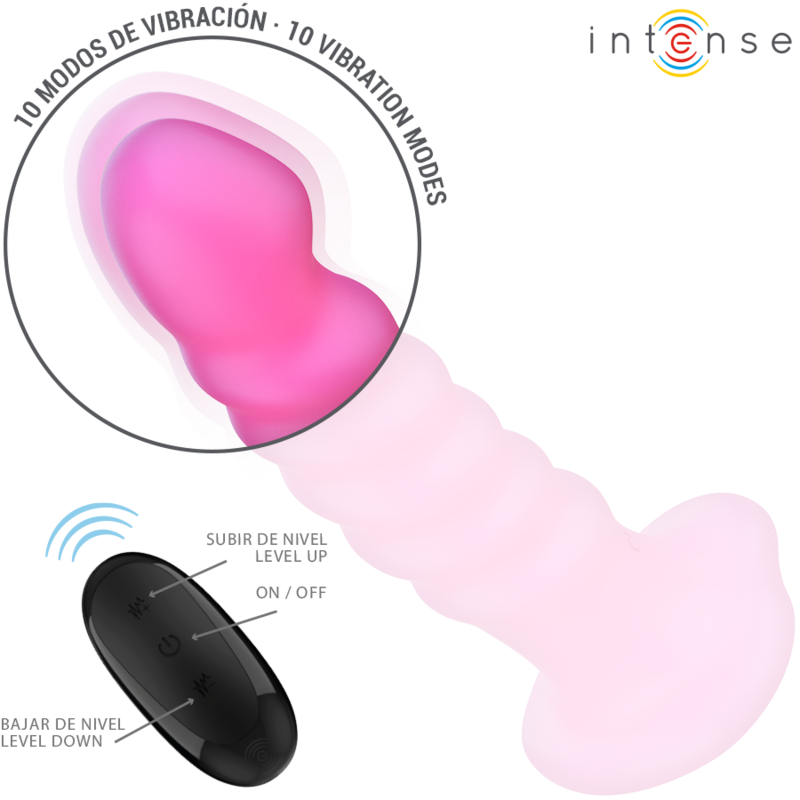 INTENSE - CINDY VIBRATEUR TAILLE L DESIGN SPIRALE 10 VIBRATIONS ROSE TÉLÉCOMMANDE - 7eme ciel