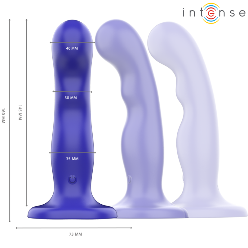 INTENSE - SHORTY VIBRATEUR AVEC VENTOUSE TÉLÉCOMMANDE BLEUE - 7eme ciel