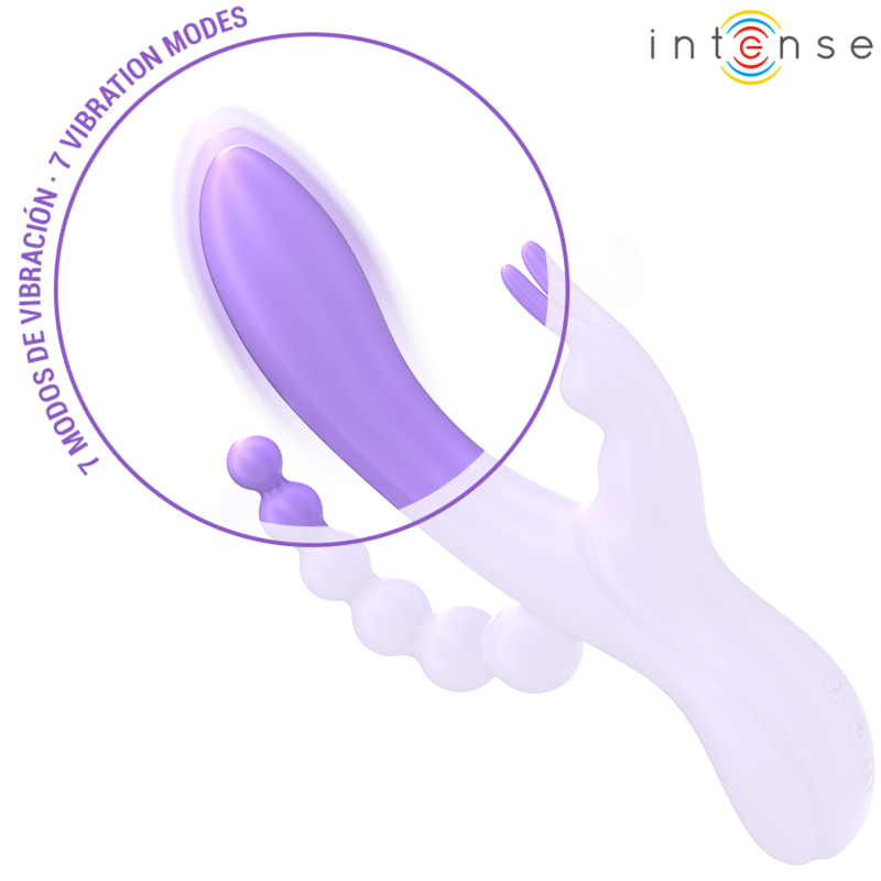 INTENSE - MIKO TRIPLE VIBRATEUR LAPIN & STIMULATEUR & ANAL 7 VIBRATIONS VIOLET - 7eme ciel