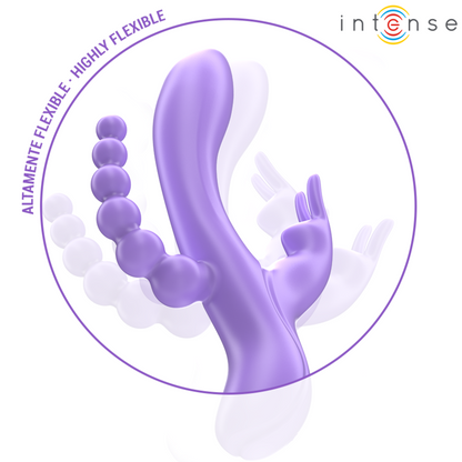 INTENSE - MIKO TRIPLE VIBRATEUR LAPIN & STIMULATEUR & ANAL 7 VIBRATIONS VIOLET - 7eme ciel