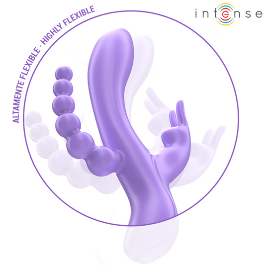 INTENSE - MIKO TRIPLE VIBRATEUR LAPIN & STIMULATEUR & ANAL 7 VIBRATIONS VIOLET - 7eme ciel