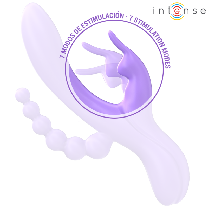 INTENSE - MIKO TRIPLE VIBRATEUR LAPIN & STIMULATEUR & ANAL 7 VIBRATIONS VIOLET - 7eme ciel