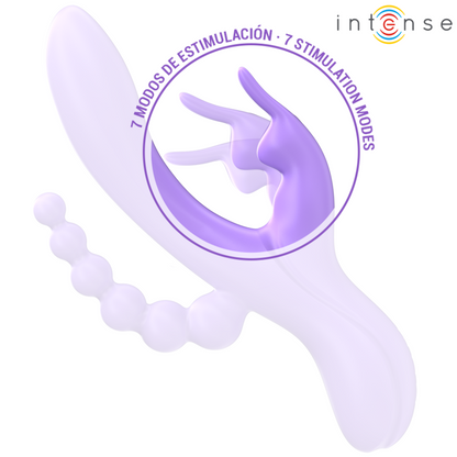 INTENSE - MIKO TRIPLE VIBRATEUR LAPIN & STIMULATEUR & ANAL 7 VIBRATIONS VIOLET - 7eme ciel