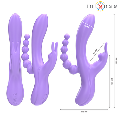 INTENSE - MIKO TRIPLE VIBRATEUR LAPIN & STIMULATEUR & ANAL 7 VIBRATIONS VIOLET - 7eme ciel