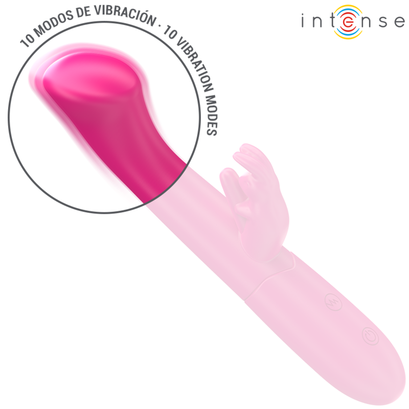 INTENSE - JULIETA VIBRATEUR RABBIT 18,6 CM 10 VIBRATIONS ROSE - 7eme ciel