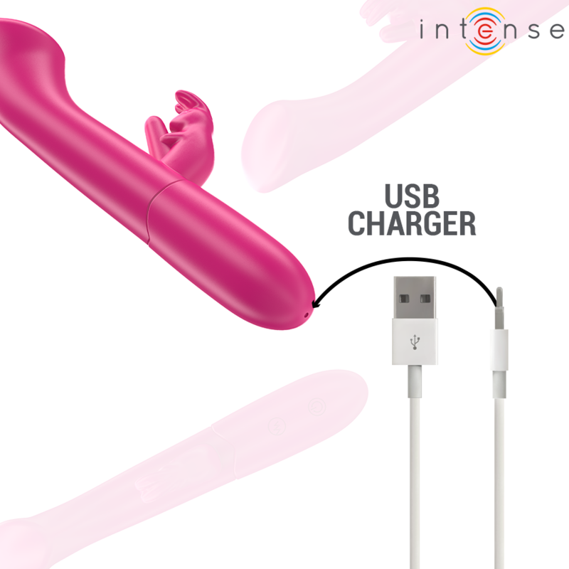 INTENSE - JULIETA VIBRATEUR RABBIT 18,6 CM 10 VIBRATIONS ROSE - 7eme ciel