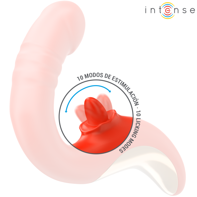 INTENSE - VIBRATEUR ET STIMULATEUR PAULINA EN FORME DE U ROUGE - 7eme ciel