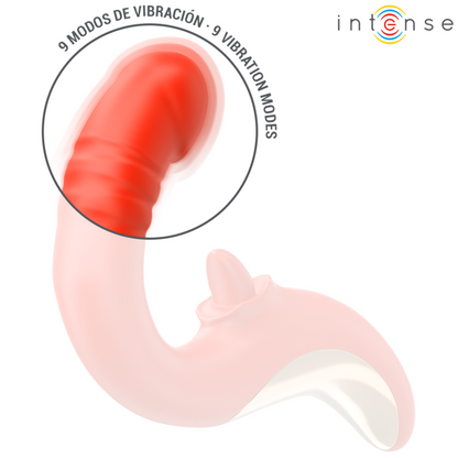 INTENSE - VIBRATEUR ET STIMULATEUR PAULINA EN FORME DE U ROUGE - 7eme ciel