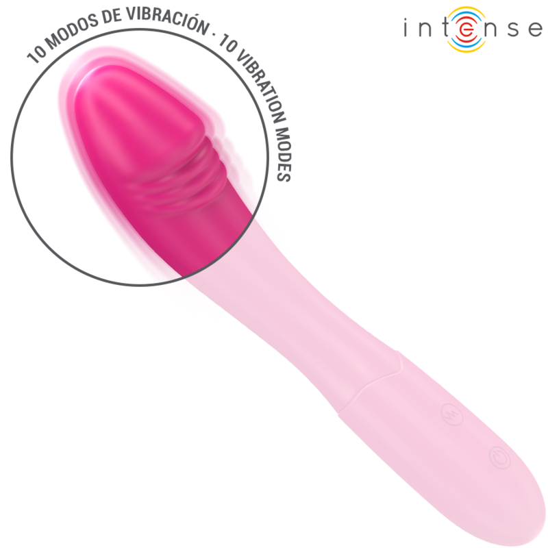 INTENSE - BELINDA VIBRATEUR 19 CM FLEXIBLE 10 VIBRATIONS ROSE - 7eme ciel