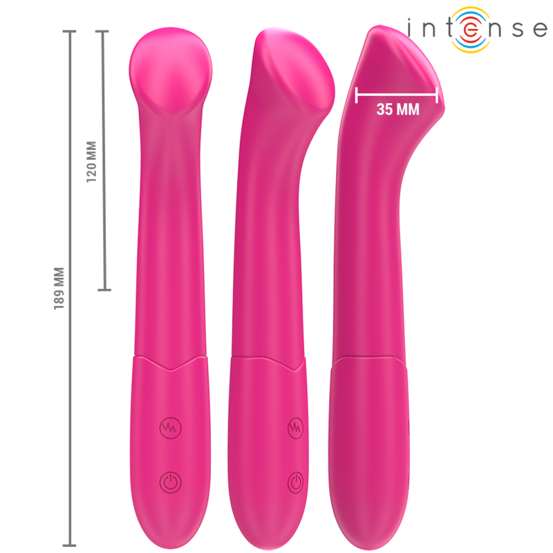 INTENSE - PATY VIBRATEUR 19 CM FLEXIBLE 10 VIBRATIONS MODÈLE 2 ROSE - 7eme ciel