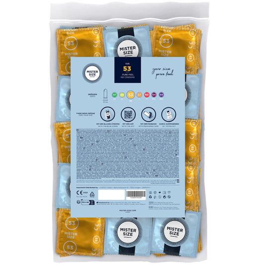 MISTER SIZE - PRÉSERVATIF TAILLE M 53 MM (100 UNITÉS) - 7eme ciel