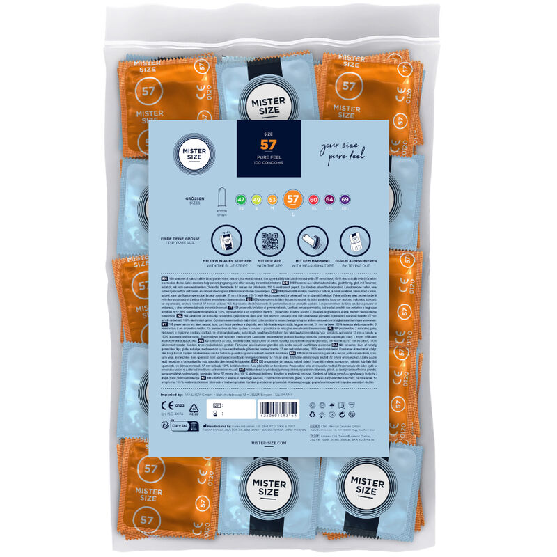 MISTER SIZE - PRÉSERVATIF TAILLE L 57 MM (100 UNITÉS) - 7eme ciel