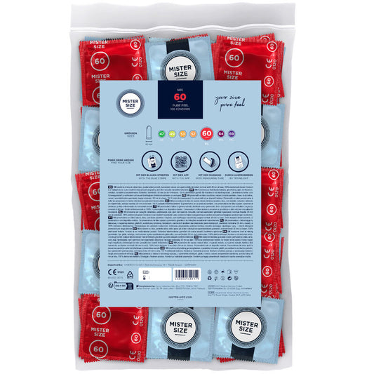 MISTER SIZE - PRÉSERVATIF TAILLE XL 60 MM (100 UNITÉS) - 7eme ciel