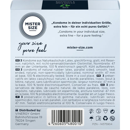 MISTER SIZE - PRÉSERVATIFS TAILLE XS 47 MM (3 UNITÉS) - 7eme ciel