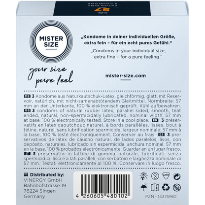 MISTER SIZE - PRÉSERVATIF TAILLE L 57 MM (3 UNITÉS) - 7eme ciel