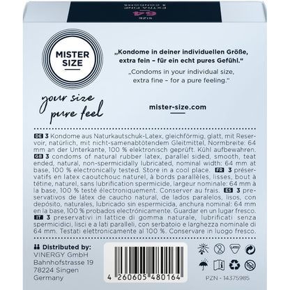 MISTER SIZE - PRÉSERVATIFS TAILLE XXL 64 MM (3 UNITÉS) - 7eme ciel