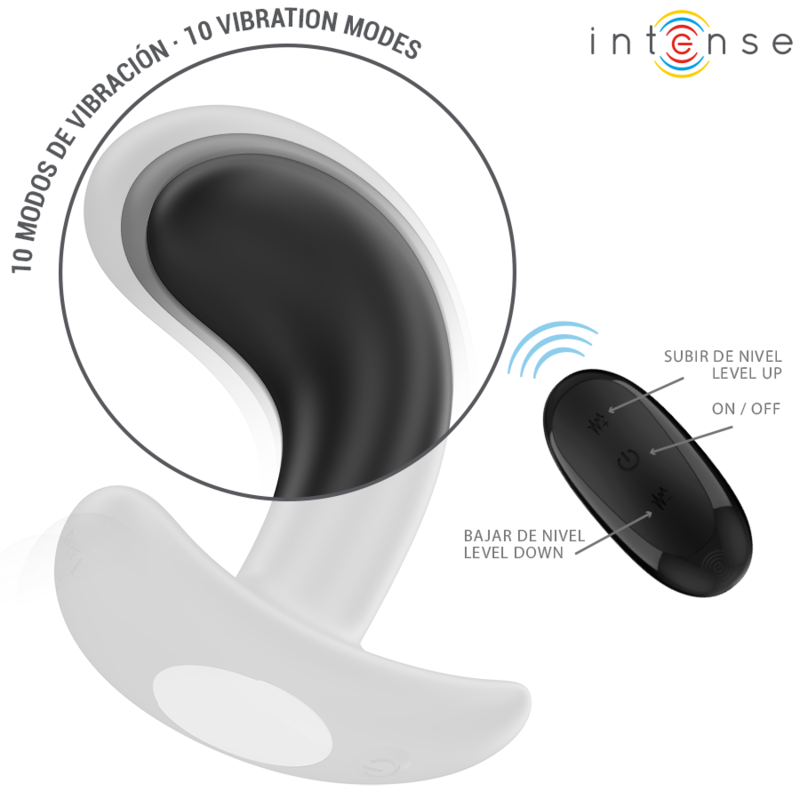 INTENSE - CHANDLER ANAL PLUG 10 VIBRATIONS NOIR TÉLÉCOMMANDE - 7eme ciel