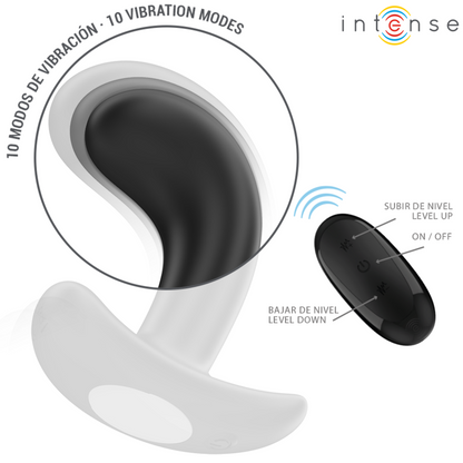 INTENSE - CHANDLER ANAL PLUG 10 VIBRATIONS NOIR TÉLÉCOMMANDE - 7eme ciel