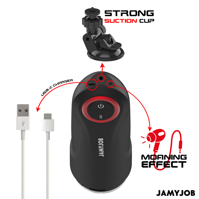 JAMYJOB - MASTURBATEUR VAGIN AUTOMATIQUE PAR GRAVITÉ 5 MODES D'ASPIRATION - 7eme ciel