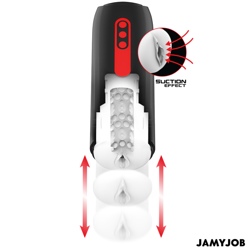 JAMYJOB - MASTURBATEUR VAGIN AUTOMATIQUE PHANTOM 5 MODES D'ASPIRATION ET DE POUSSE - 7eme ciel