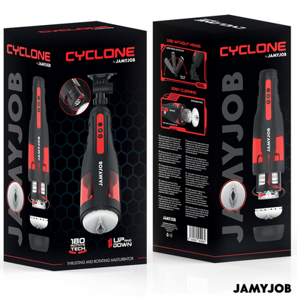 JAMYJOB - MASTURBATEUR VAGIN AUTOMATIQUE CYCLONE 10 MODES DE ROTATION ET DE POUSSÉE - 7eme ciel