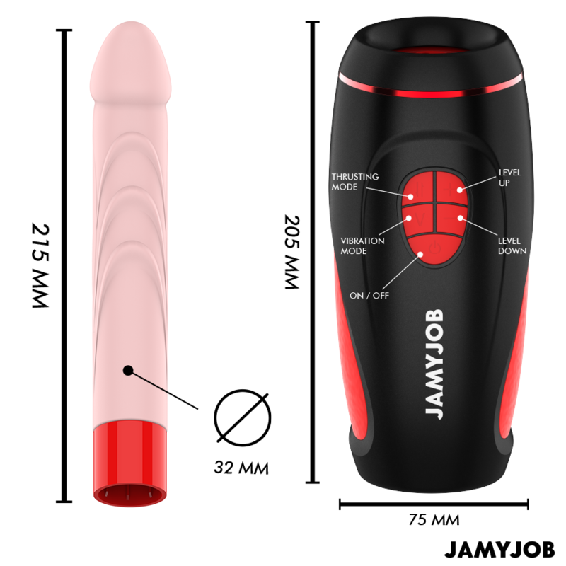 JAMYJOB - MASTURBATEUR AUTOMATIQUE PYSTON BASE AVEC DILDO À TÉLÉCOMMANDE - 7eme ciel
