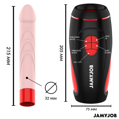 JAMYJOB - MASTURBATEUR AUTOMATIQUE PYSTON BASE AVEC DILDO À TÉLÉCOMMANDE - 7eme ciel