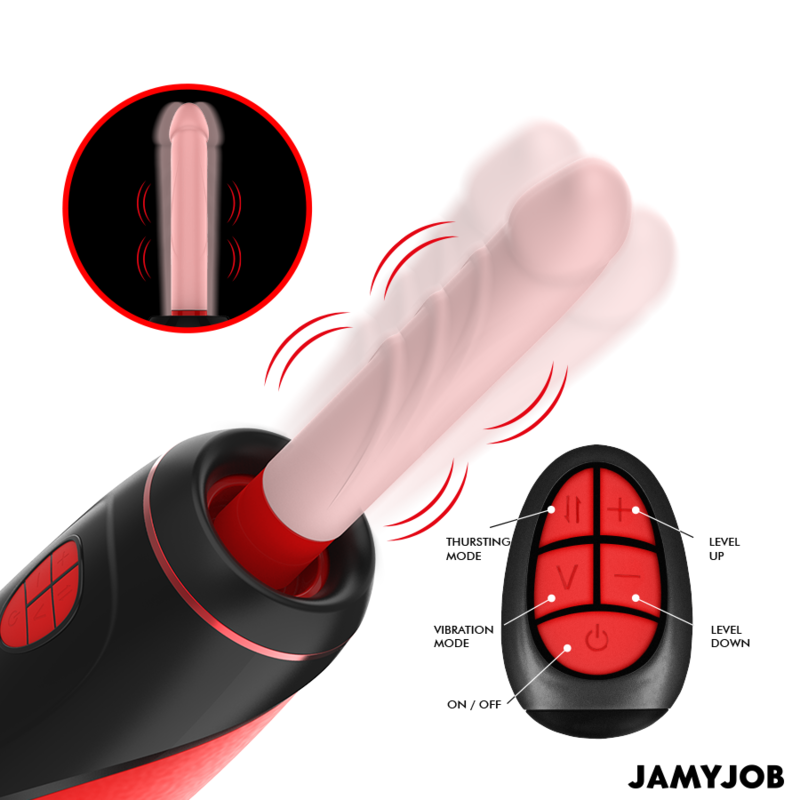 JAMYJOB - MASTURBATEUR AUTOMATIQUE PYSTON BASE AVEC DILDO À TÉLÉCOMMANDE - 7eme ciel