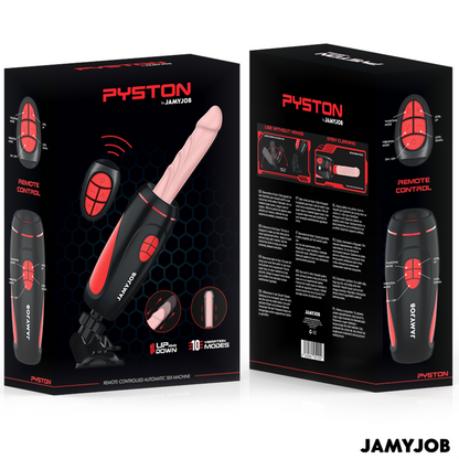 JAMYJOB - MASTURBATEUR AUTOMATIQUE PYSTON BASE AVEC DILDO À TÉLÉCOMMANDE