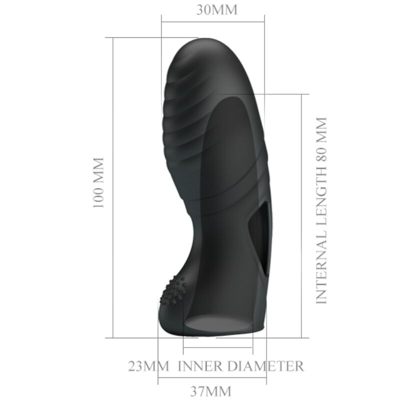 PRETTY LOVE - ALAN VIBRATEUR DE DOIGTS EN SILICONE NOIR