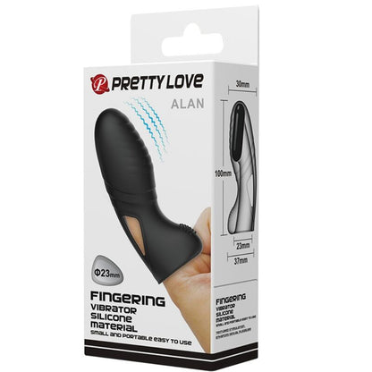 PRETTY LOVE - ALAN VIBRATEUR DE DOIGTS EN SILICONE NOIR