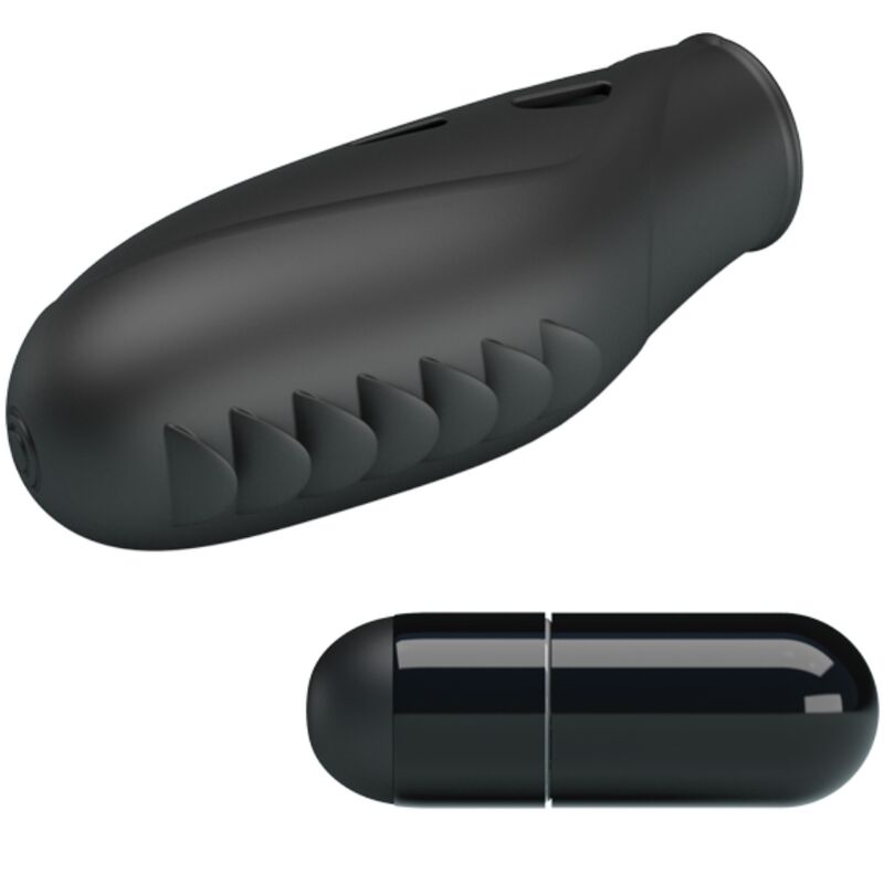 PRETTY LOVE - VIBRATEUR DOIGT EN SILICONE GILO NOIR - 7eme ciel
