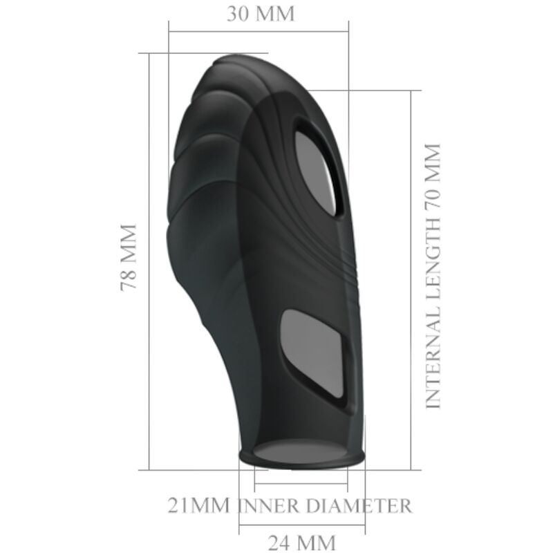 PRETTY LOVE - VIBRATEUR DE DOIGT EN SILICONE LICH NOIR - 7eme ciel