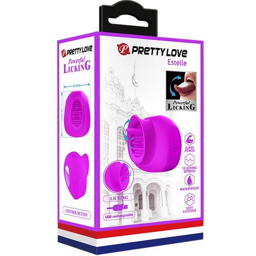 PRETTY LOVE - STIMULATEUR DE CLITORIS ESTELLE TONGUE 12 VIBRATIONS VIOLET - 7eme ciel
