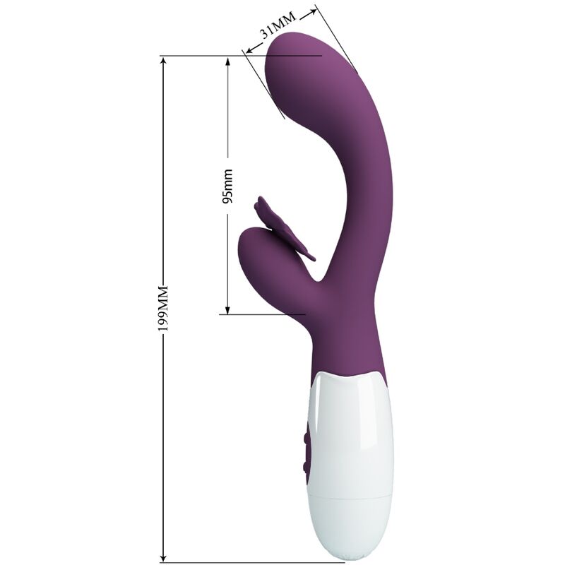 PRETTY LOVE - BUTTERFLY KISS VIBRATEUR RABBIT ET STIMULATEUR DE POINT G VIOLET - 7eme ciel