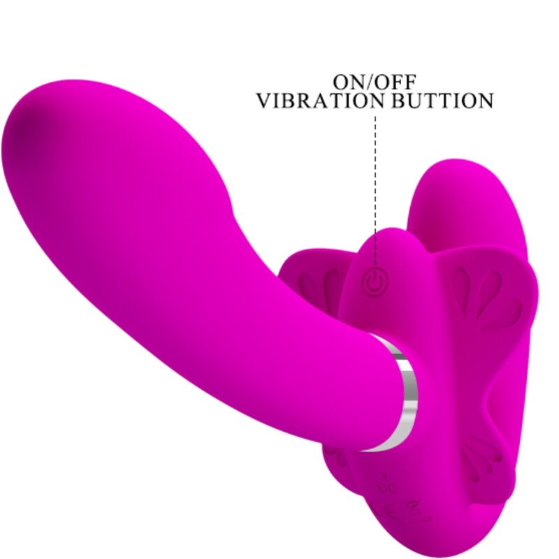 PRETTY LOVE - VIBRATEUR DOUBLE STRAP-ON VALERIE 12 VIBRATIONS VIOLET - 7eme ciel