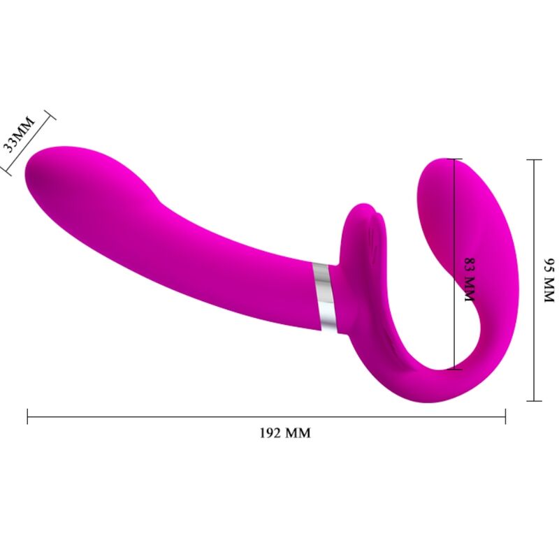 PRETTY LOVE - VIBRATEUR DOUBLE STRAP-ON VALERIE 12 VIBRATIONS VIOLET - 7eme ciel