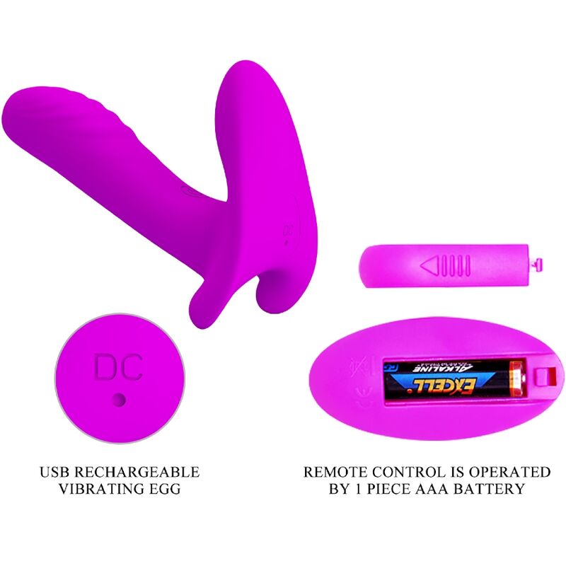 PRETTY LOVE - MASSEUR & VIBRATEUR 12 VIBRATIONS TÉLÉCOMMANDE VIOLET