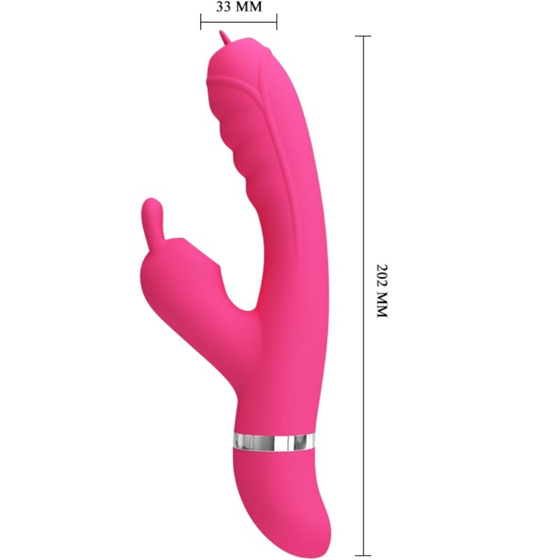 PRETTY LOVE - VIBRATEUR LAPIN MULTIFONCTION PHOENIX ROSE - 7eme ciel