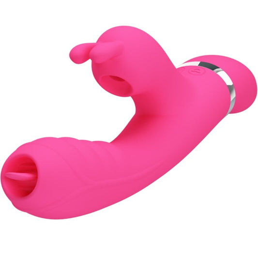 PRETTY LOVE - VIBRATEUR LAPIN MULTIFONCTION PHOENIX ROSE - 7eme ciel