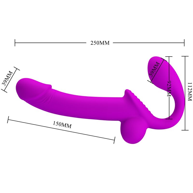 PRETTY LOVE - STIMULATEUR DOUBLE STRAP-ON KELPIE VIOLET - 7eme ciel