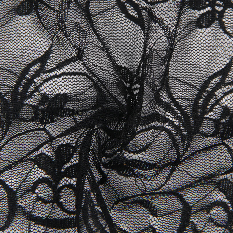 SUBBLIME - 954185 BABYDOLL EN DENTELLE À BRETELLES RÉGLABLES NOIRE S/M - 7eme ciel