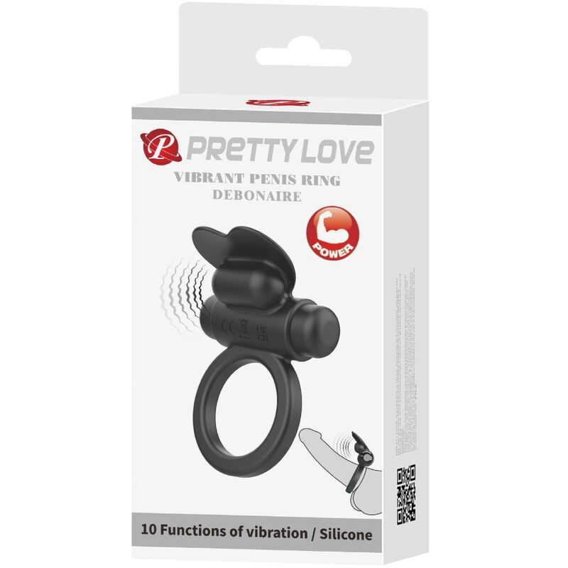 PRETTY LOVE - BAGUE VIBRANTE DEBONAIRE LAPIN 10 VIBRATIONS NOIRE - 7eme ciel