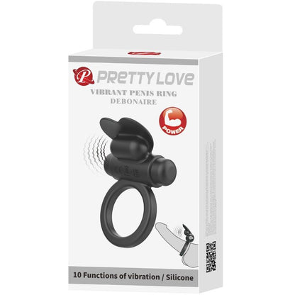 PRETTY LOVE - BAGUE VIBRANTE DEBONAIRE LAPIN 10 VIBRATIONS NOIRE - 7eme ciel
