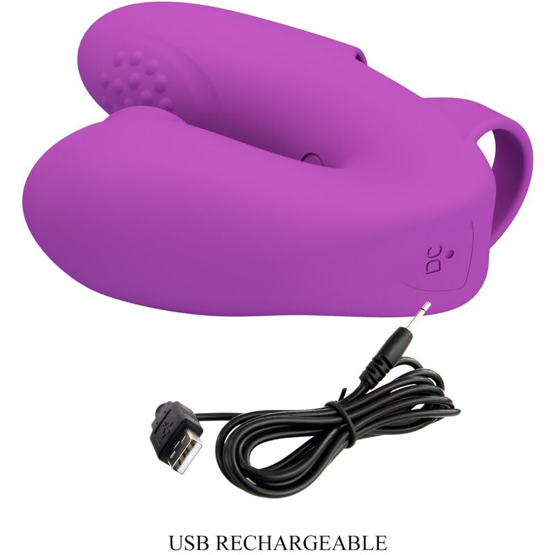 PRETTY LOVE - VIBRATEUR DE DOIGTS ATHENA AVEC STIMULATEUR DE CLITORIS VIOLET - 7eme ciel