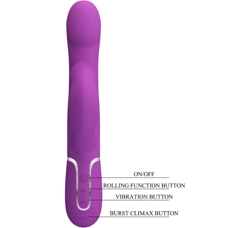 PRETTY LOVE - VIBRATEUR ET STIMULATEUR MULTIFONCTION 4 EN 1 VIOLET - 7eme ciel