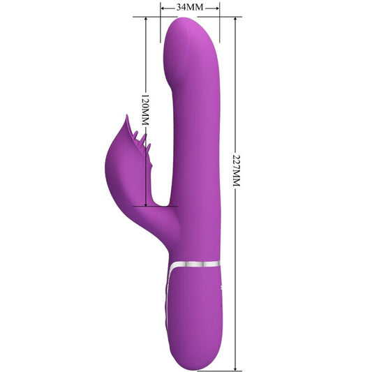 PRETTY LOVE - VIBRATEUR ET STIMULATEUR MULTIFONCTION 4 EN 1 VIOLET - 7eme ciel