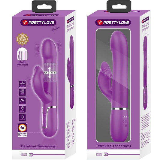 PRETTY LOVE - VIBRATEUR ET STIMULATEUR MULTIFONCTION 4 EN 1 VIOLET - 7eme ciel