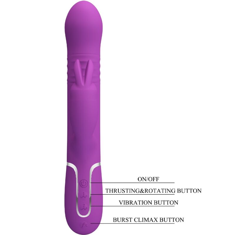 PRETTY LOVE - VIBRATEUR LAPIN MULTIFONCTION COALE 4 EN 1 VIOLET - 7eme ciel